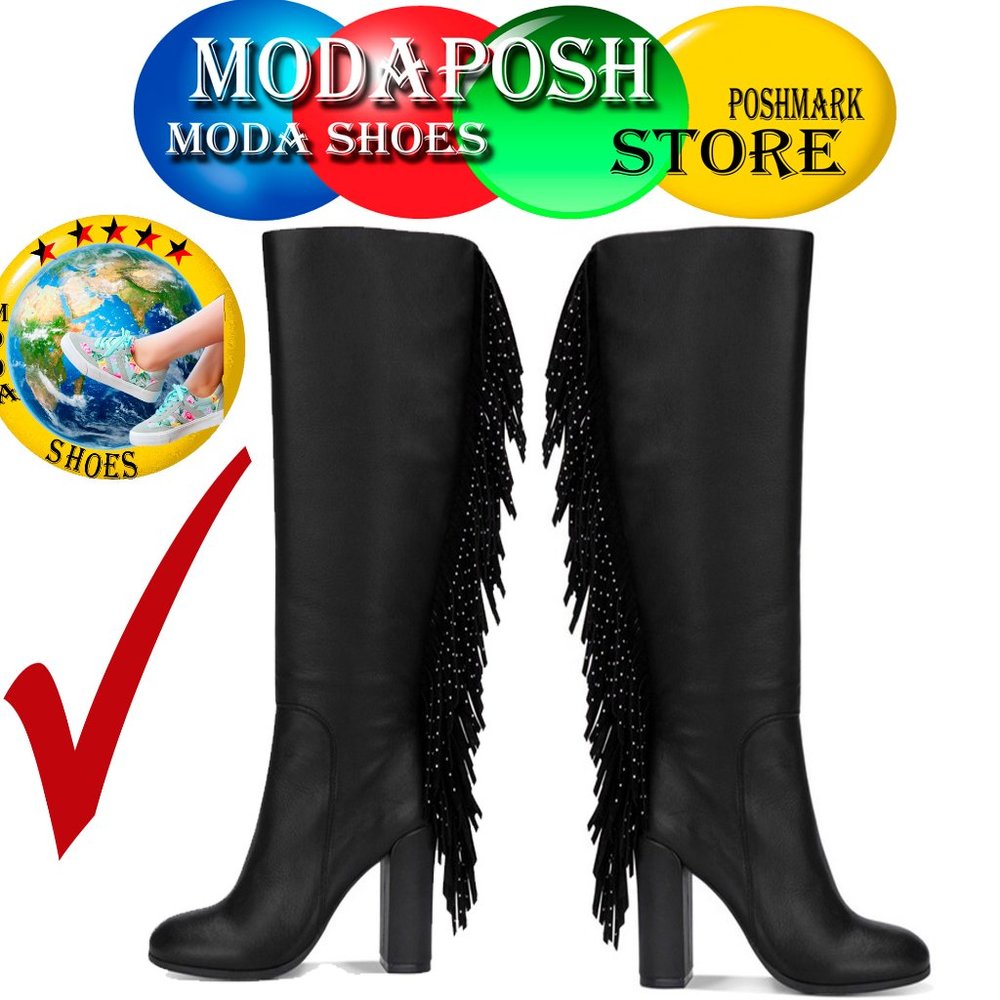 Kenneth Cole Justin Fringe Women Boots Studs Size- 9.5 COD/194